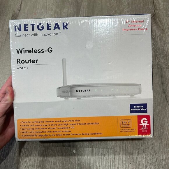 NIB Netgear WGR614 54 Mbps 4-Port 10/100 Wireless G Router Sealed - Picture 1 of 5